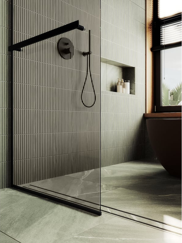 Душевая стенка MaybahGlass 89x195 / MGD-733-6у (бронзовое стекло/черный) — фото 4