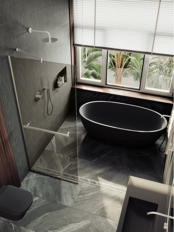 Душевая стенка MaybahGlass 89x195 / MGD-733-5у (бронзовое стекло/хром матовый) — фото 3