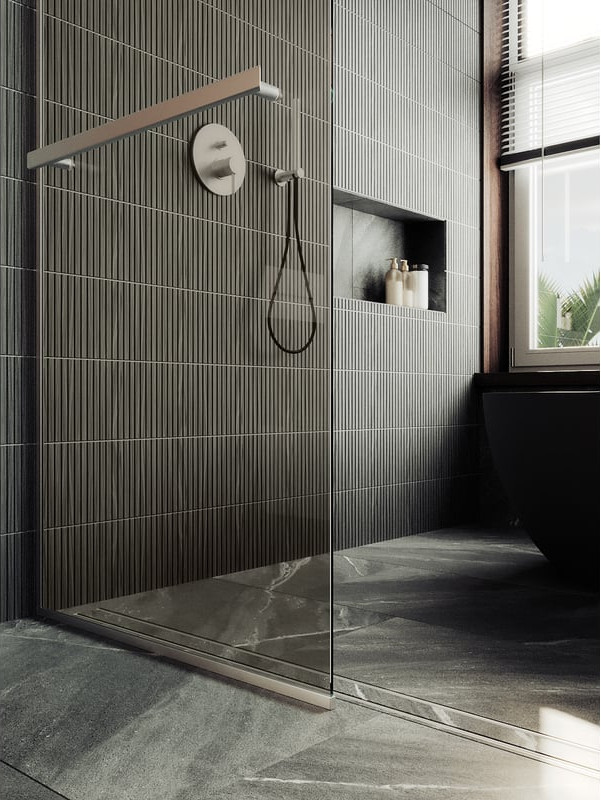 Душевая стенка MaybahGlass 89x195 / MGD-733-5у (бронзовое стекло/хром матовый) — фото 4