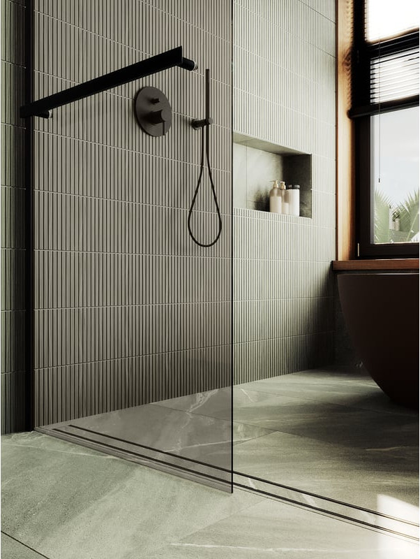 Душевая стенка MaybahGlass 89x195 / MGD-733-6ш (бронзовое стекло/черный) — фото 4
