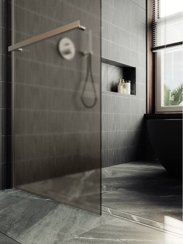 Душевая стенка MaybahGlass 89x195 / MGD-734-5ш (бронзовое матовое стекло/хром матовый) — фото 4