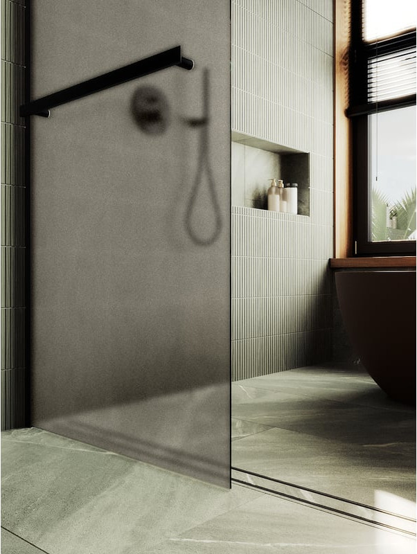 Душевая стенка MaybahGlass 89x195 / MGD-734-6ш (бронзовое матовое стекло/черный) — фото 4