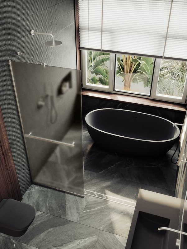 Душевая стенка MaybahGlass 89x195 / MGD-734-5у (бронзовое матовое стекло/хром матовый) — фото 3