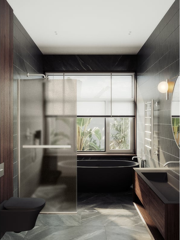 Душевая стенка MaybahGlass 89x195 / MGD-734-5у (бронзовое матовое стекло/хром матовый)