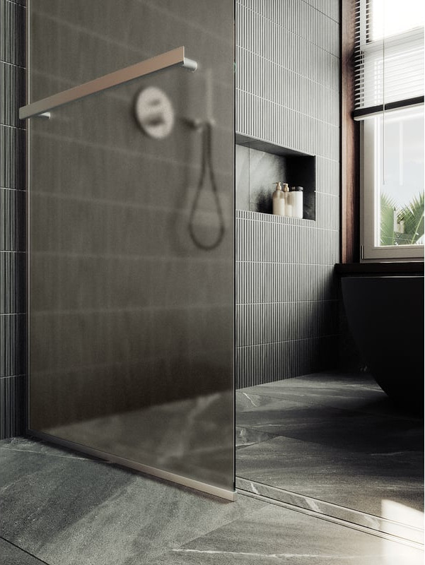 Душевая стенка MaybahGlass 89x195 / MGD-734-5у (бронзовое матовое стекло/хром матовый) — фото 4