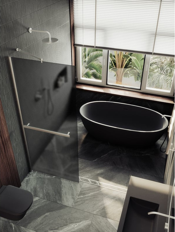 Душевая стенка MaybahGlass 89x195 / MGD-736-5ш (графитовое матовое стекло/хром матовый) — фото 3
