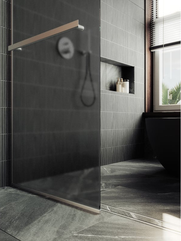 Душевая стенка MaybahGlass 89x195 / MGD-736-5у (графитовое матовое стекло/хром матовый) — фото 4
