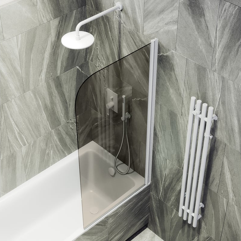 Стеклянная шторка для ванны MaybahGlass MGV-616-1 (бронзовое стекло/белый матовый) — фото 4