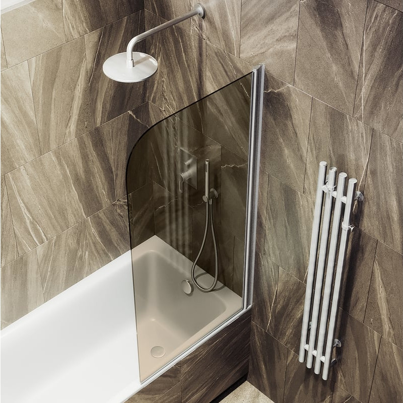 Стеклянная шторка для ванны MaybahGlass MGV-616-5 (бронзовое стекло/хром матовый) — фото 4