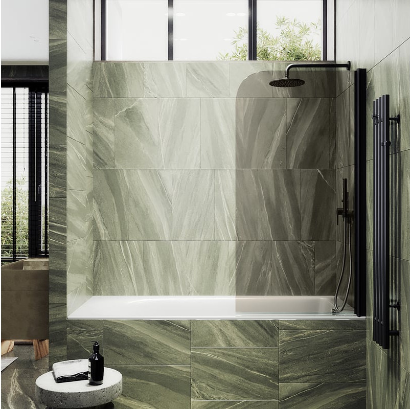 Стеклянная шторка для ванны MaybahGlass MGV-622-6 (бронзовое стекло/черный)
