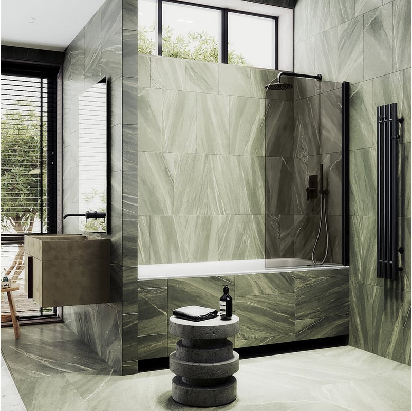Стеклянная шторка для ванны MaybahGlass MGV-622-6 (бронзовое стекло/черный) — фото 3