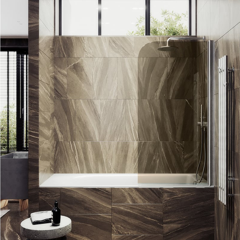 Стеклянная шторка для ванны MaybahGlass MGV-622-5 (бронзовое стекло/хром матовый)
