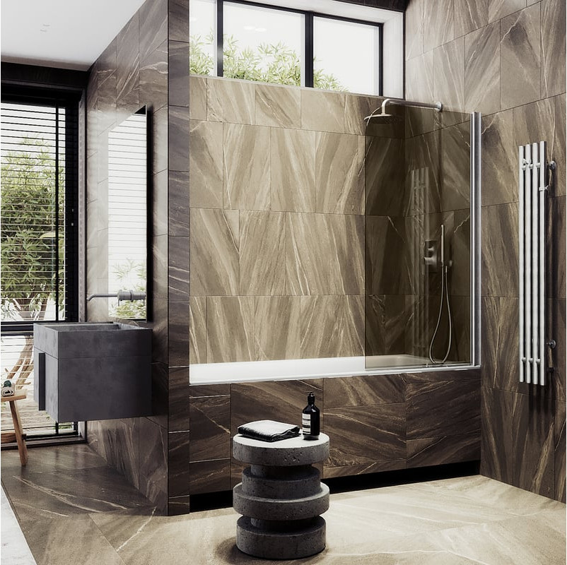 Стеклянная шторка для ванны MaybahGlass MGV-622-5 (бронзовое стекло/хром матовый) — фото 3