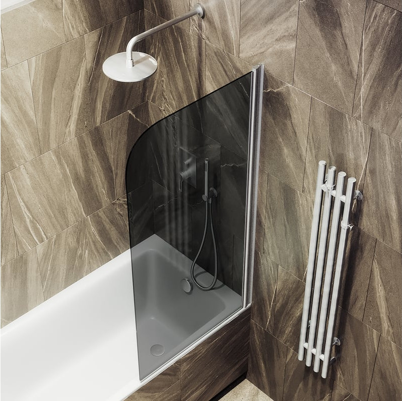 Стеклянная шторка для ванны MaybahGlass MGV-623-5 (графитовое стекло/хром матовый) — фото 4