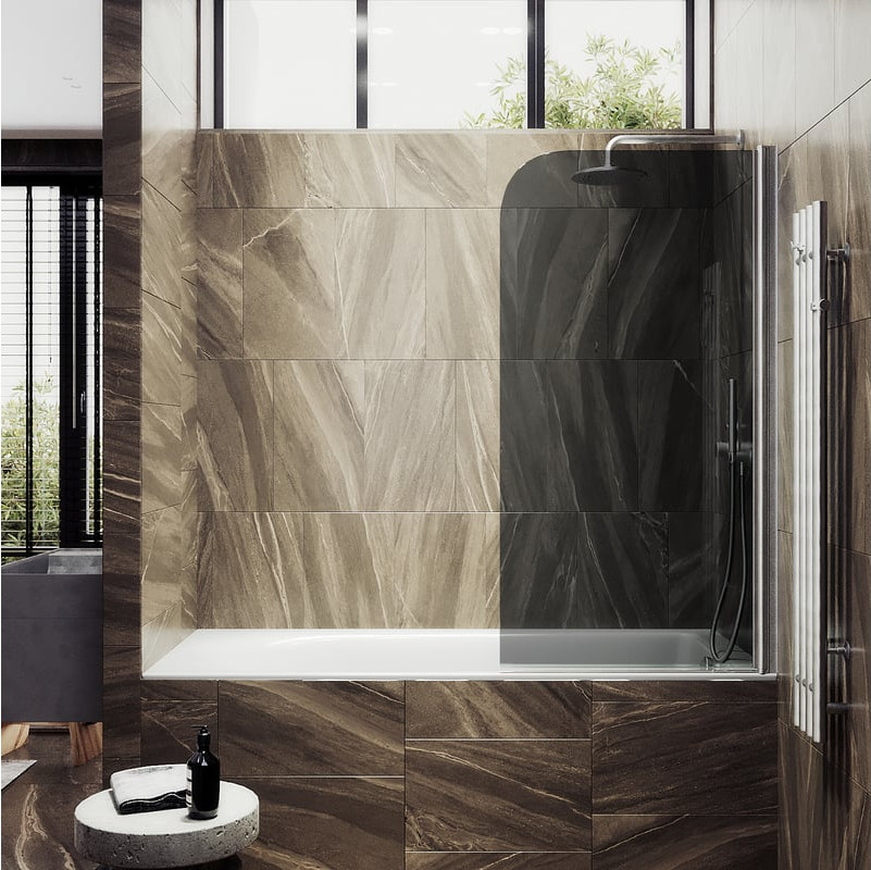 Стеклянная шторка для ванны MaybahGlass MGV-623-5 (графитовое стекло/хром матовый)
