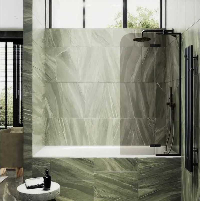 Стеклянная шторка для ванны MaybahGlass MGV-657-6 (бронзовое стекло/черный) — фото 3