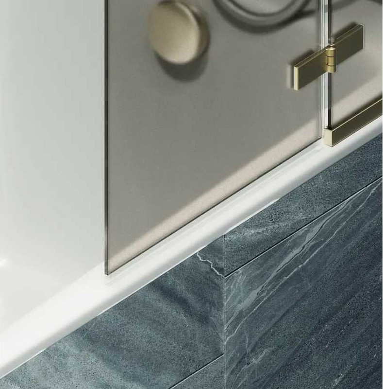Стеклянная шторка для ванны MaybahGlass MGV-658-3 (бронзовое матовое стекло/золотой) — фото 5