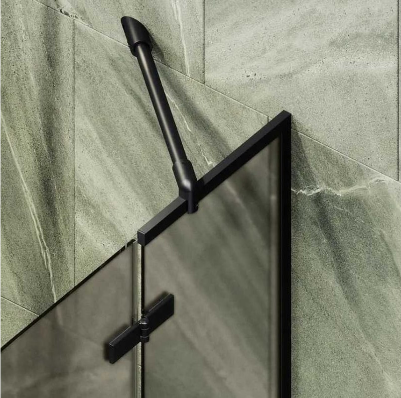 Стеклянная шторка для ванны MaybahGlass MGV-658-6 (бронзовое матовое стекло/черный) — фото 4