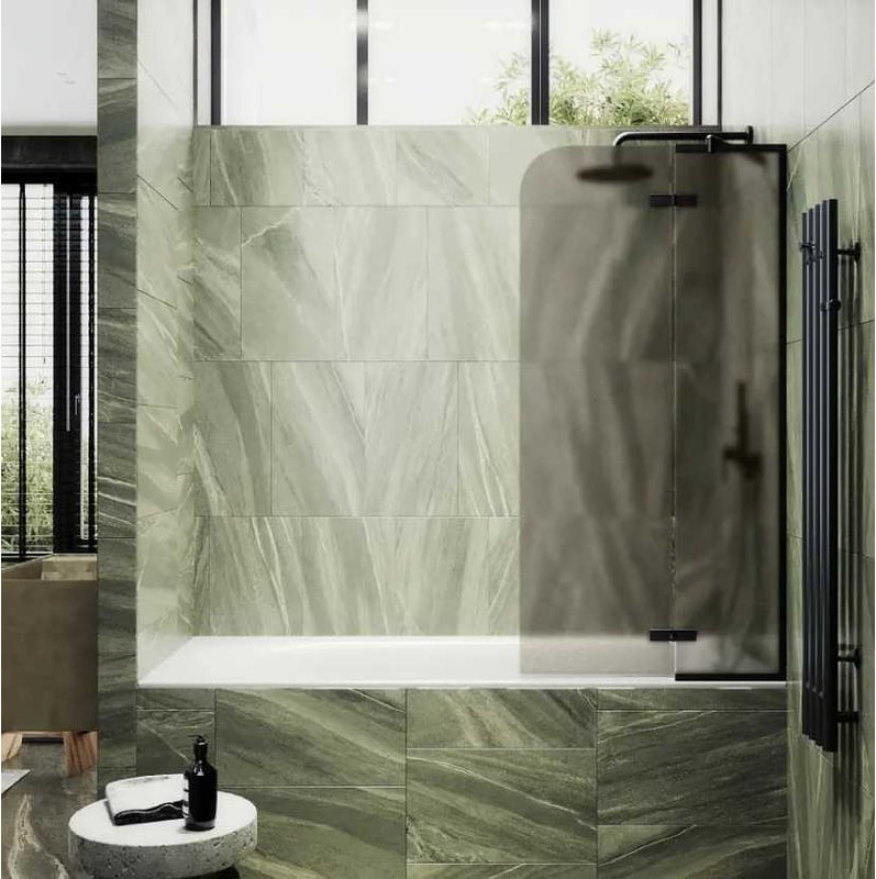 Стеклянная шторка для ванны MaybahGlass MGV-658-6 (бронзовое матовое стекло/черный) — фото 3