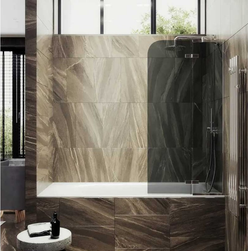 Стеклянная шторка для ванны MaybahGlass MGV-659-4 (графитовое стекло/хром глянцевый) — фото 3