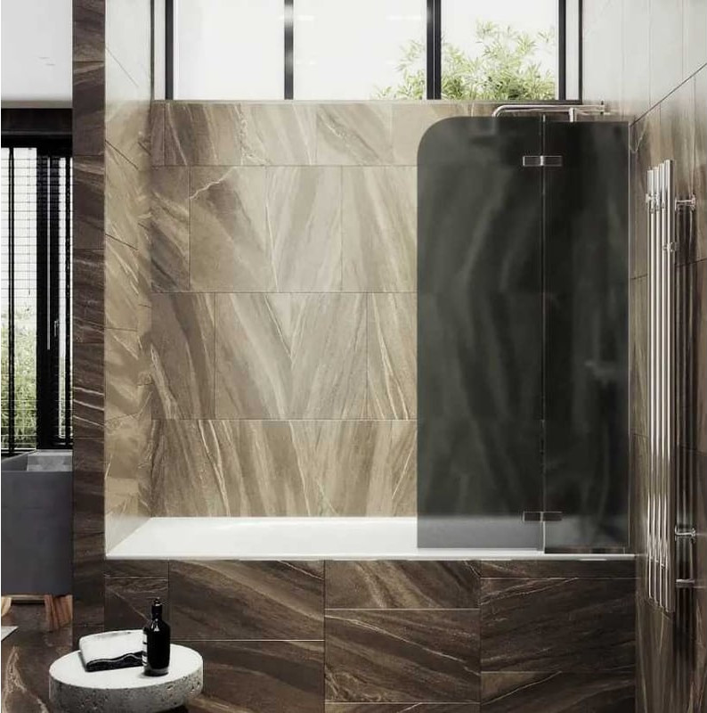 Стеклянная шторка для ванны MaybahGlass MGV-660-4 (графитовое матовое стекло/хром глянцевый) — фото 3