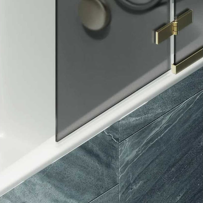 Стеклянная шторка для ванны MaybahGlass MGV-660-3 (графитовое матовое стекло/золотой) — фото 5