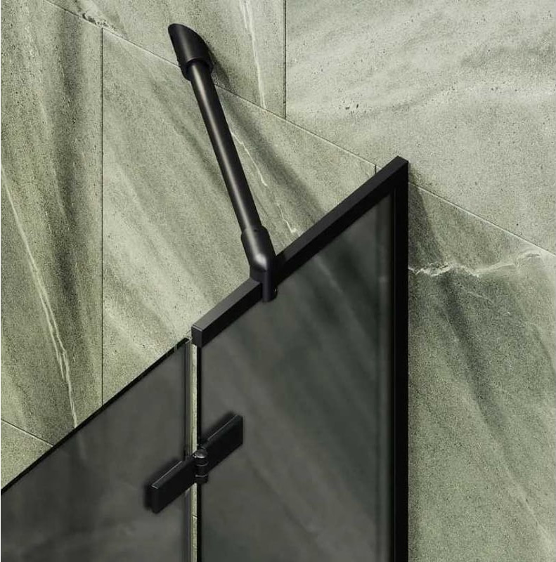 Стеклянная шторка для ванны MaybahGlass MGV-660-6 (графитовое матовое стекло/черный) — фото 4