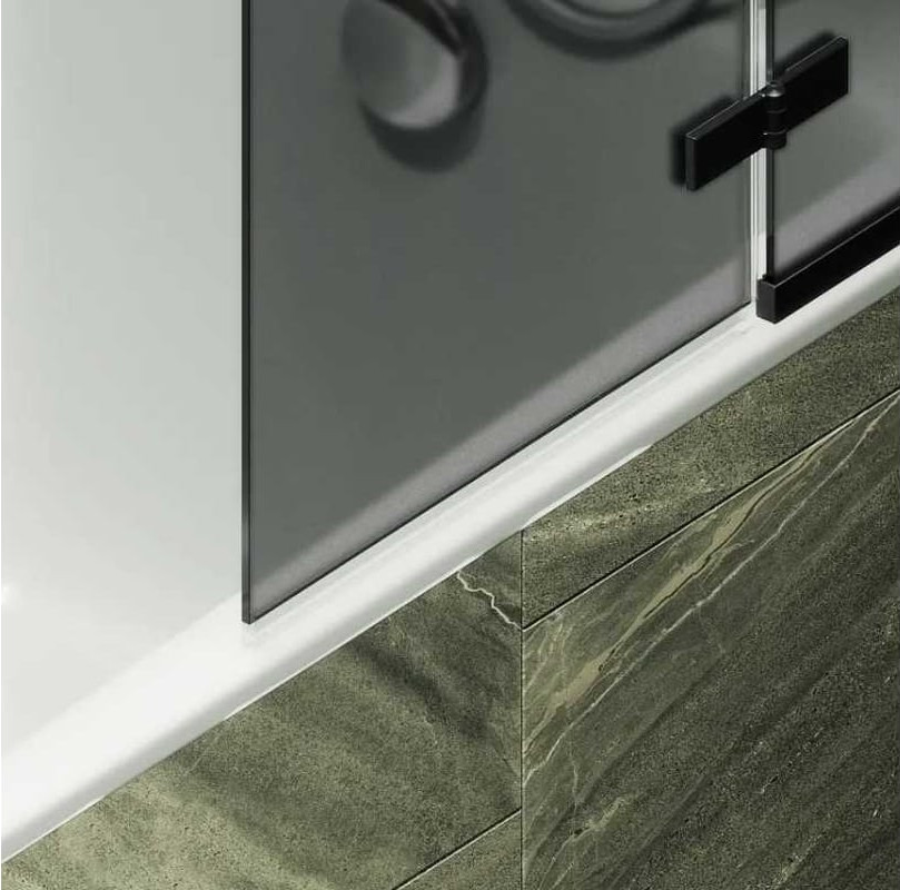 Стеклянная шторка для ванны MaybahGlass MGV-660-6 (графитовое матовое стекло/черный) — фото 5