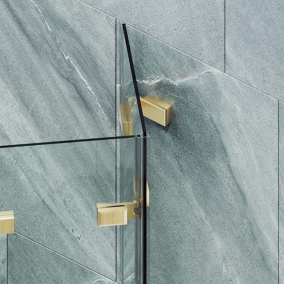 Стеклянная шторка для ванны MaybahGlass MGV-584-3 (прозрачное стекло/золотой) — фото 5