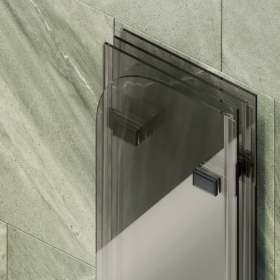 Стеклянная шторка для ванны MaybahGlass MGV-585-6 (бронзовое стекло/черный) — фото 5