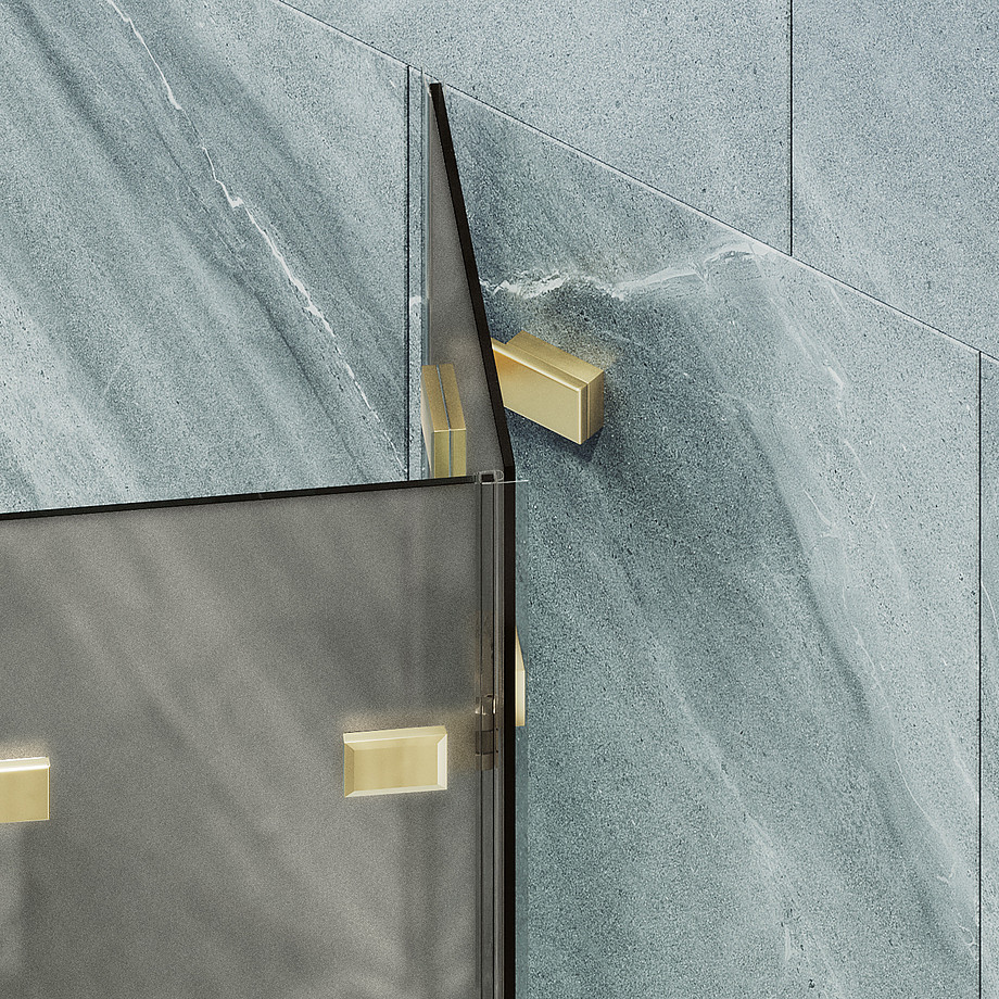 Стеклянная шторка для ванны MaybahGlass MGV-586-3 (бронзовое матовое стекло/золотой) — фото 6