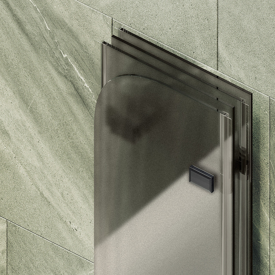 Стеклянная шторка для ванны MaybahGlass MGV-586-6 (бронзовое матовое стекло/черный) — фото 5