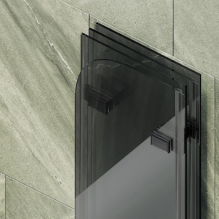Стеклянная шторка для ванны MaybahGlass MGV-588-6 (графитовое стекло/черный) — фото 5