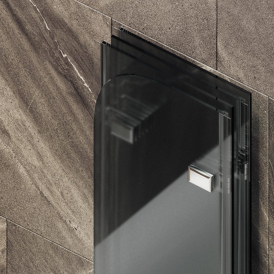 Стеклянная шторка для ванны MaybahGlass MGV-589-4 (графитовое матовое стекло/хром глянцевый) — фото 4