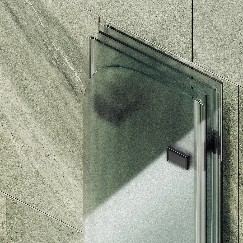 Стеклянная шторка для ванны MaybahGlass MGV-587-6 (сатин стекло/черный) — фото 6