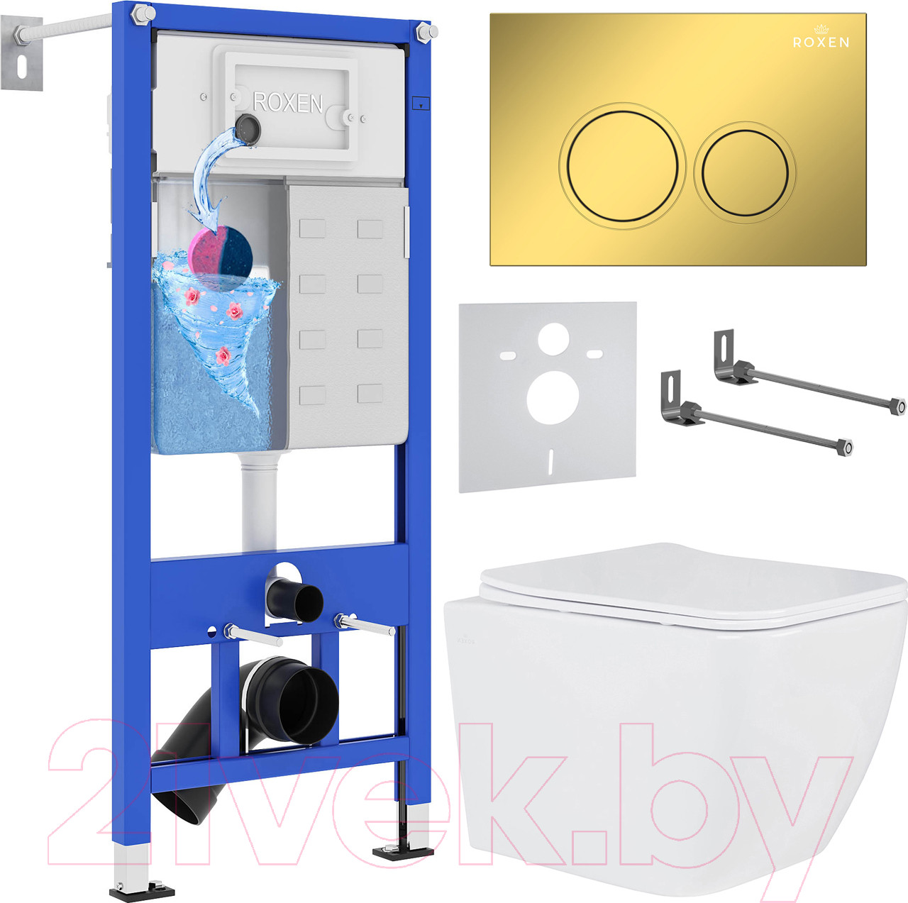 Инсталляция с унитазом подвесным Roxen StounFix Dual Fresh 968014