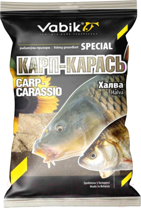 Прикормка рыболовная Vabik Special Карп-Карась Халва (1кг, черный)