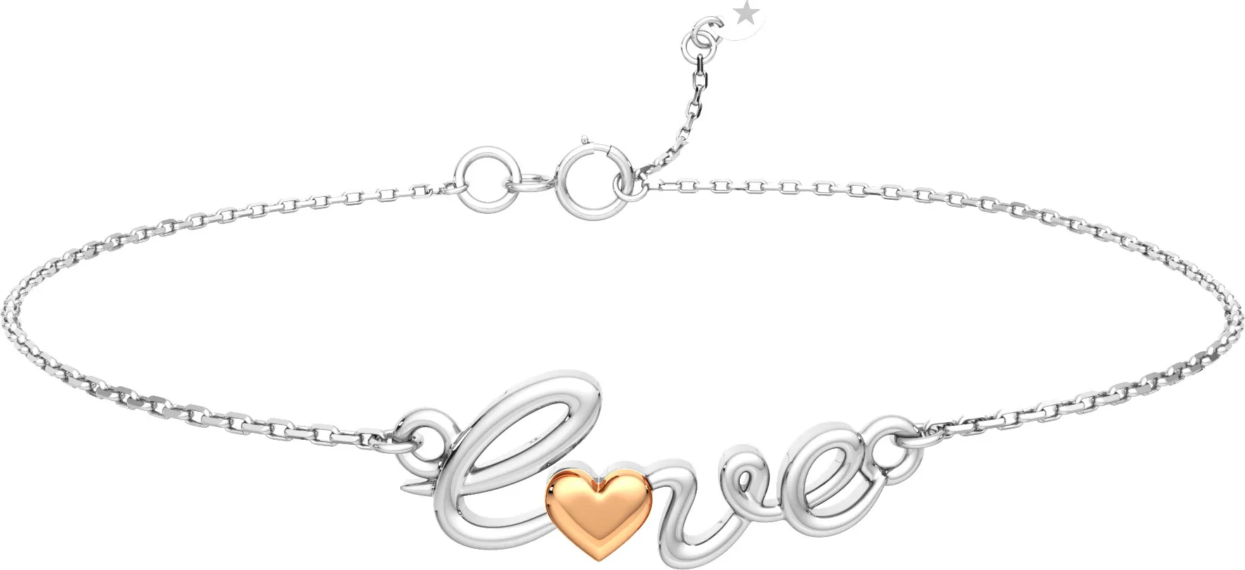 Браслет из серебра ZORKA 0650046.G14K (18см, с золотой вставкой)