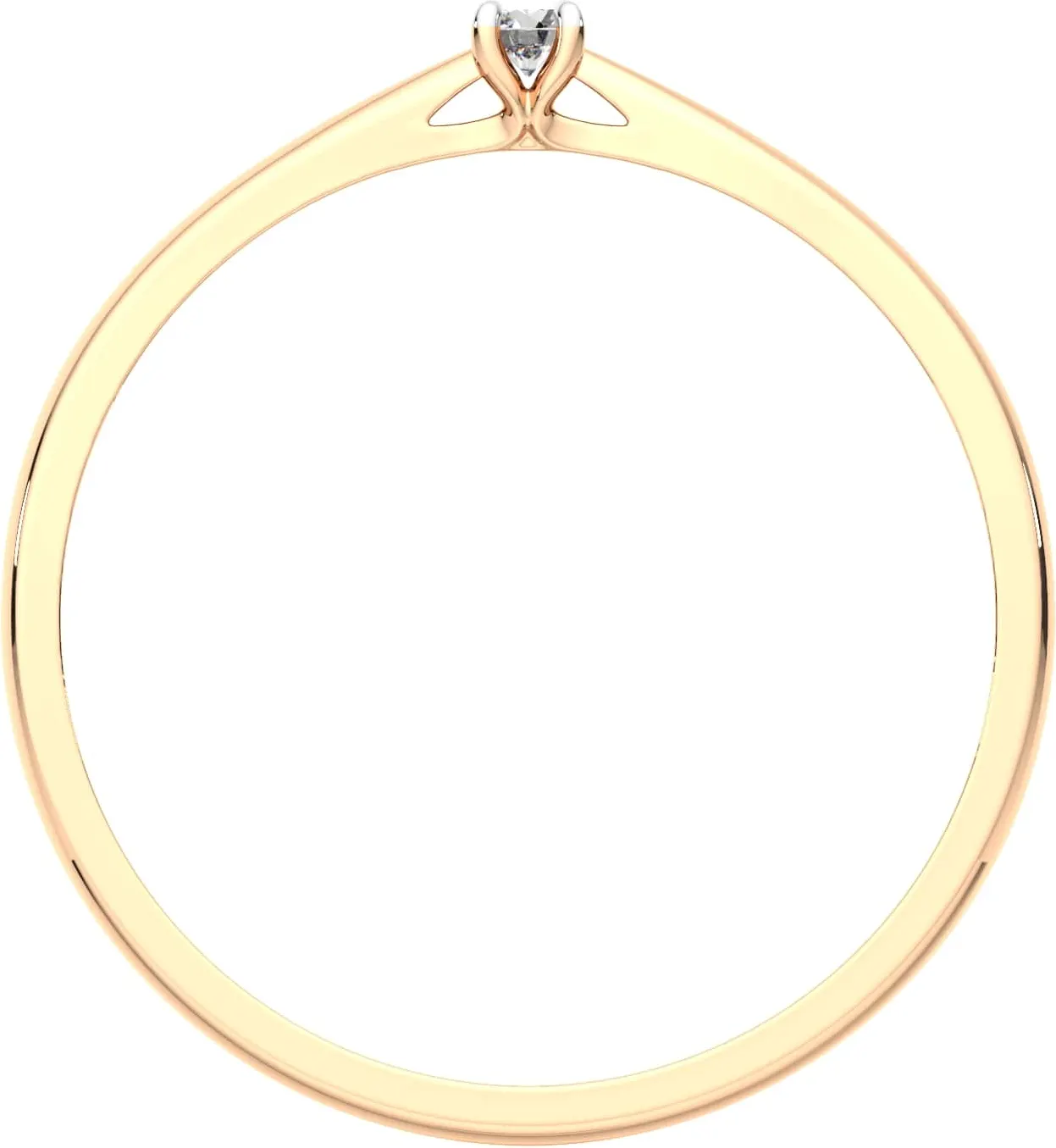 Кольцо из розового золота ZORKA 2D0060.14K.R (р.17, с бриллиантом) — фото 4