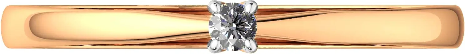 Кольцо из розового золота ZORKA 2D0060.14K.R (р.17, с бриллиантом) — фото 3