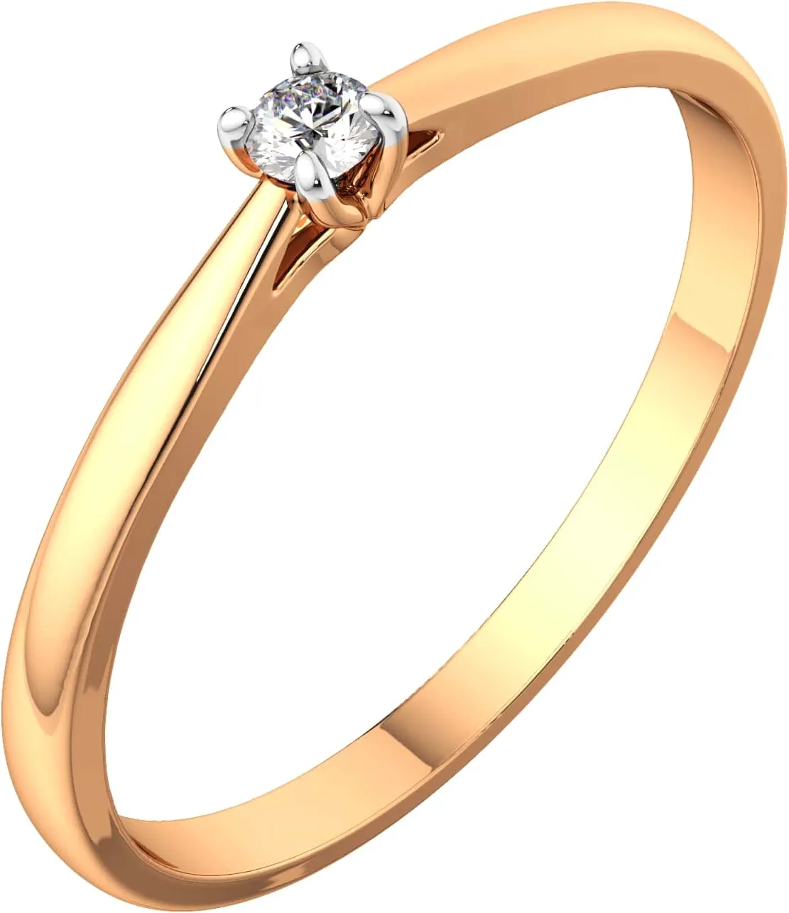 Кольцо из розового золота ZORKA 2D0060.14K.R (р.17, с бриллиантом) — фото 2