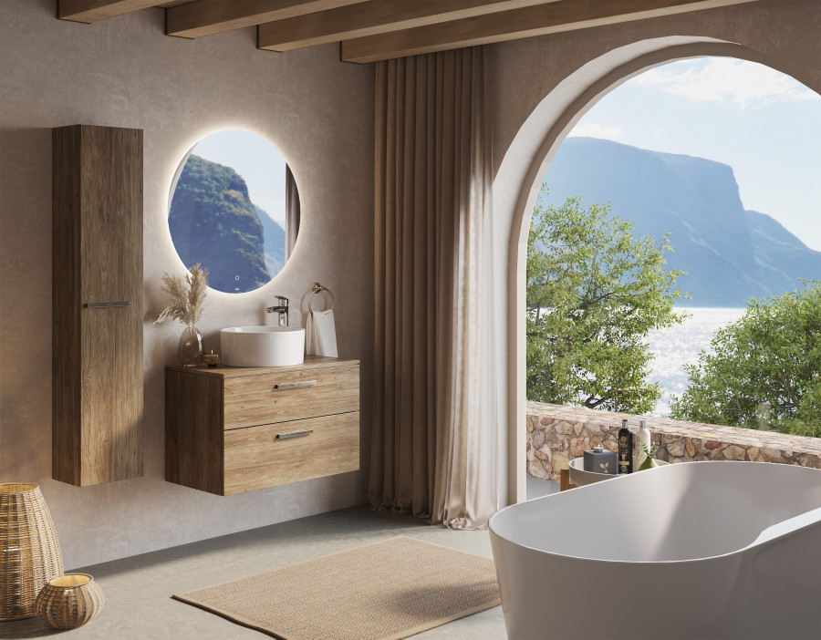 Тумба под умывальник Roca Victoria 80 / A857470517 (орех) — фото 4