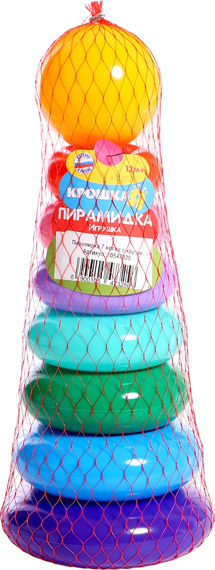 Развивающий игровой набор Соломон Пирамидка 7 колец с кругом / 10547325