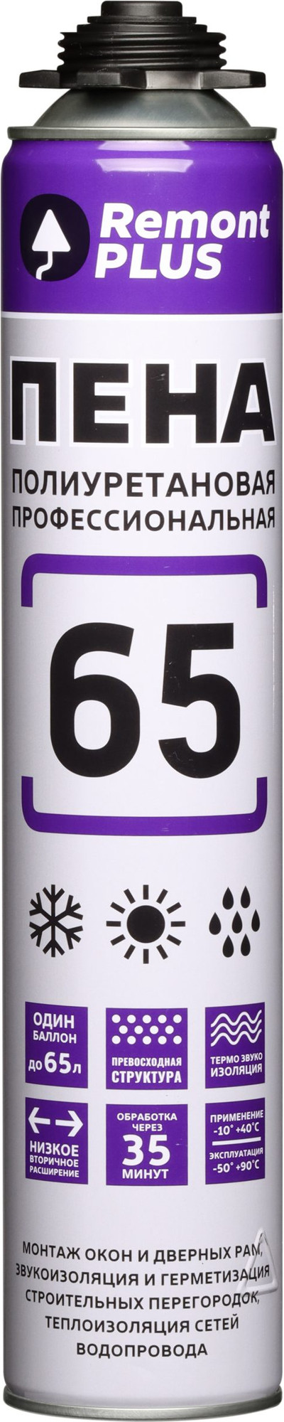 Пена монтажная MasterTeks Remont Plus 65 Pro всесезонная (745мл)