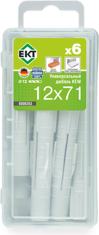 Дюбель универсальный ЕКТ KEW UDD 12x71 / B006263 (6шт)