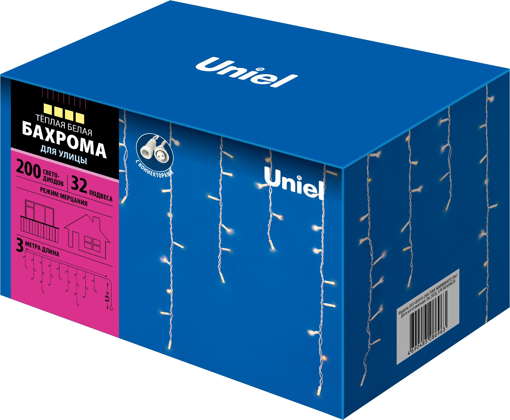 Светодиодная бахрома Uniel ULD-B3010-200/TWK / UL-00001365