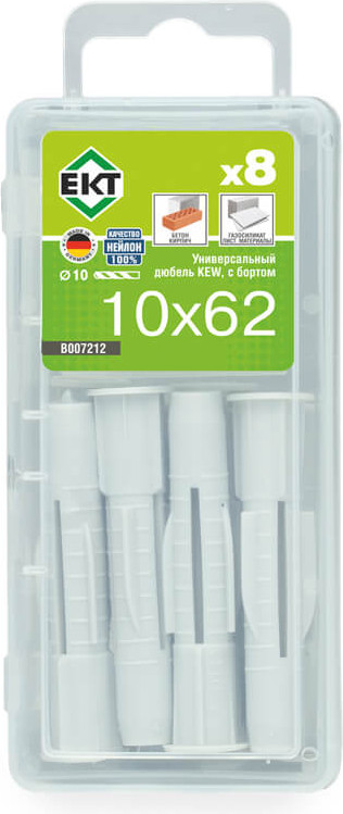 Дюбель универсальный ЕКТ KEW UKD 10x62 / B007212 (8шт)