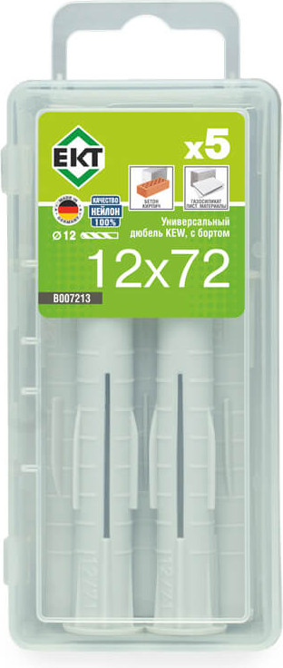 Дюбель универсальный ЕКТ KEW UKD 12x72 / B007213 (5шт)
