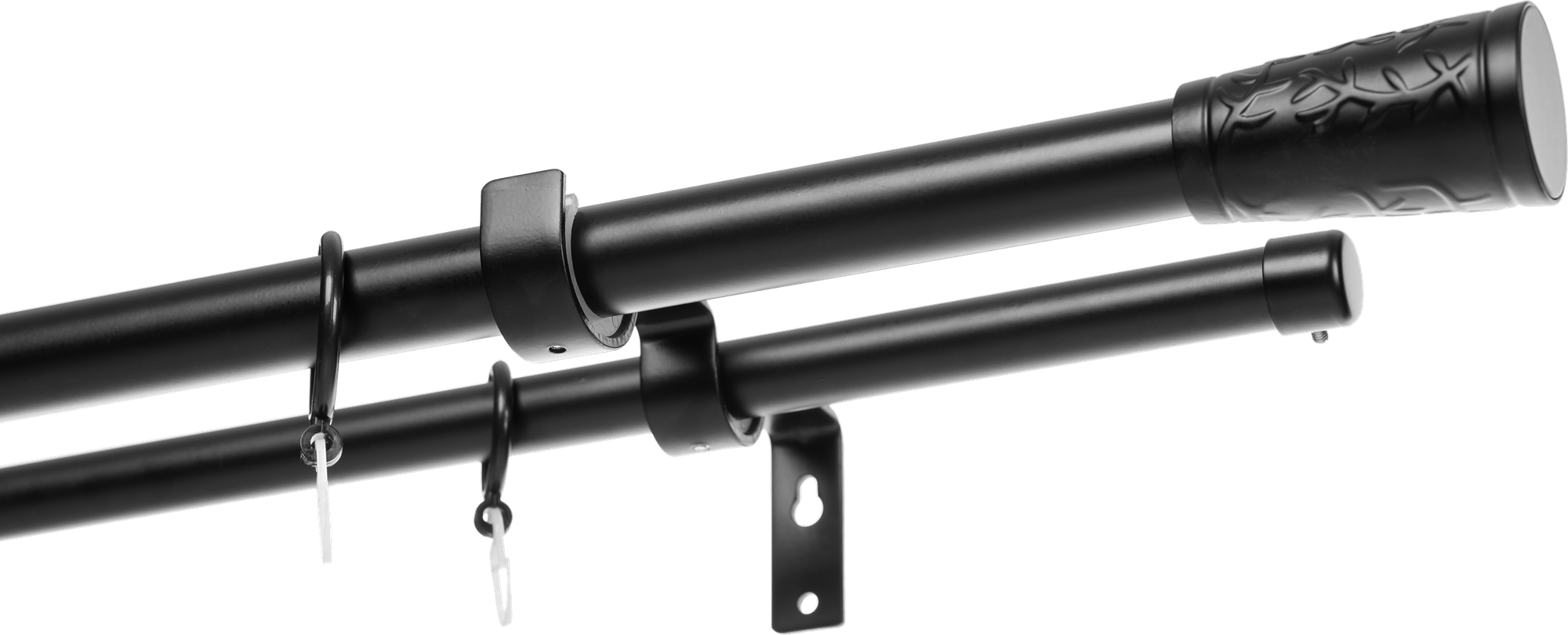 Карниз для штор Sundays Home Лайт Византия 25мм+19мм двухрядный (черный матовый, 3м) — фото 6