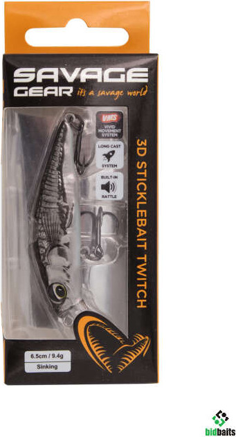 Тейл-спиннер Savage Gear 3D Sticklebait Tailspin Sinking Black Silver 76812 — фото 3